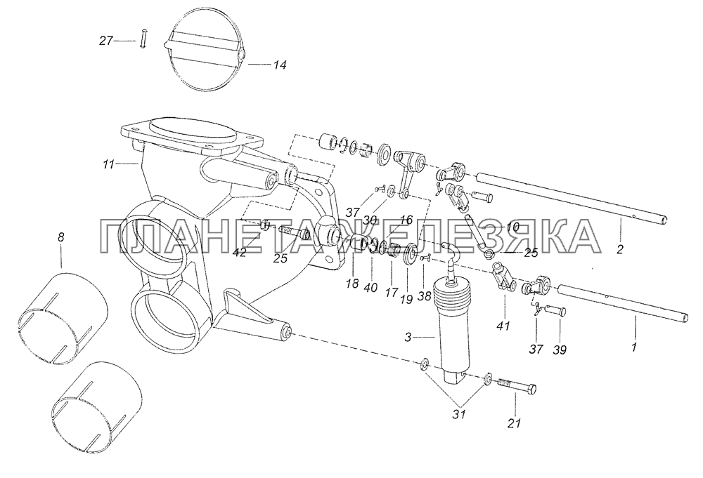 65115-1203035-10 Коробка переключения газов КамАЗ-65111 (Евро 4)