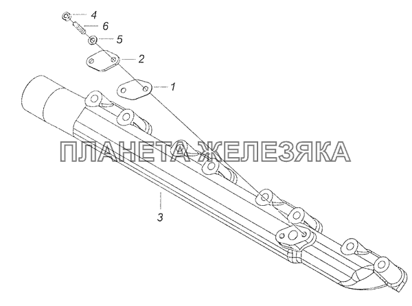 7406.1303100-10 Труба водяная правая КамАЗ-65111 (Евро 4)