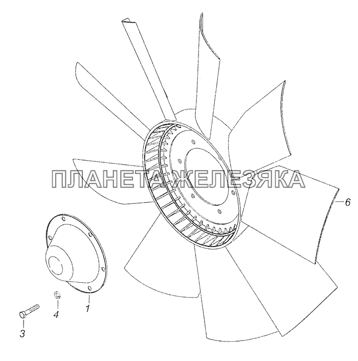 740.62-1308010-20 Установка вентилятора КамАЗ-65111 (Евро 4)