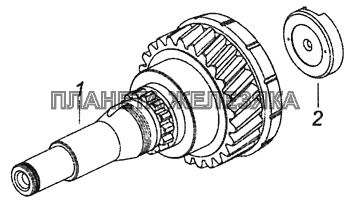 154.1701026 Вал первичный коробки передач с зубчатой муфтой и втулкой КамАЗ-65115, 65116 (Евро-4)