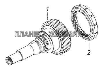 154.1701027 Вал первичный коробки передач с зубчатой муфтой КамАЗ-65115, 65116 (Евро-4)
