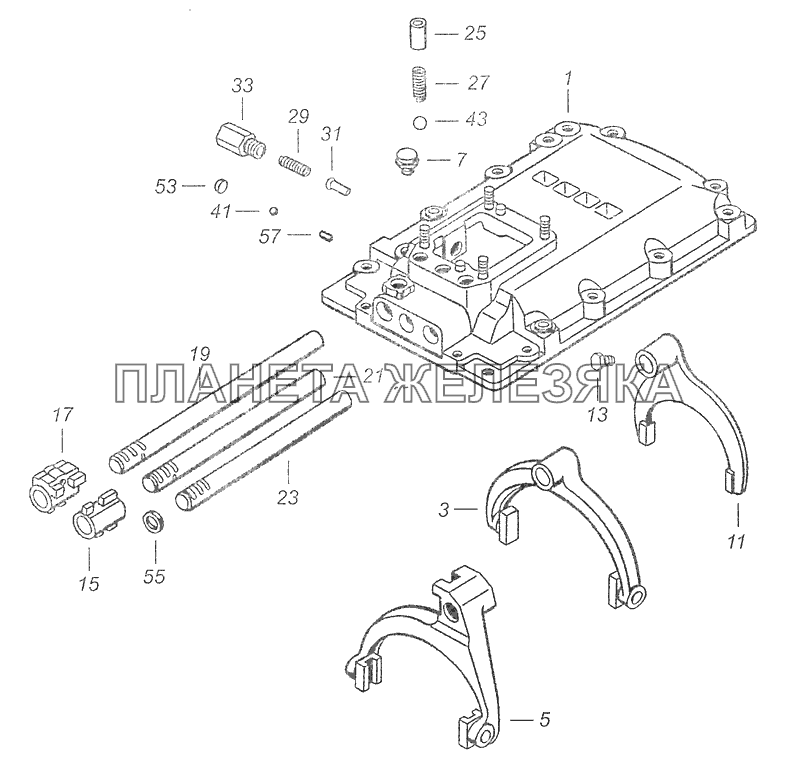 14.1702010 Механизм переключения передач КамАЗ-65115, 65116 (Евро-4)