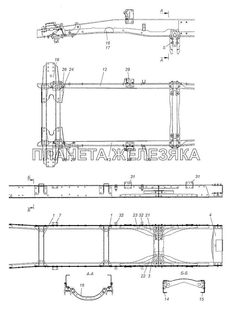 65115-2800010-11 Рама КамАЗ-65115, 65116 (Евро-4)