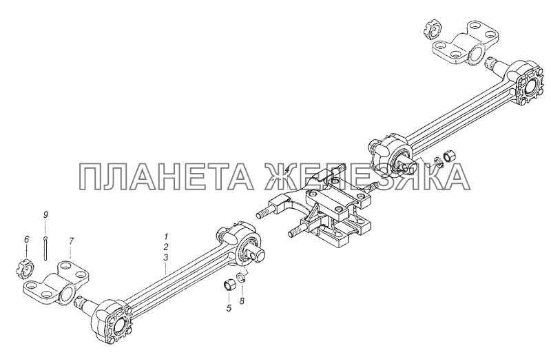 5320-2919080 Штанги реактивные с кронштейном и рычагами КамАЗ-65115, 65116 (Евро-4)