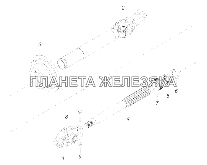 53205-3422010-10 Вал карданный рулевого управления КамАЗ-65115, 65116 (Евро-4)