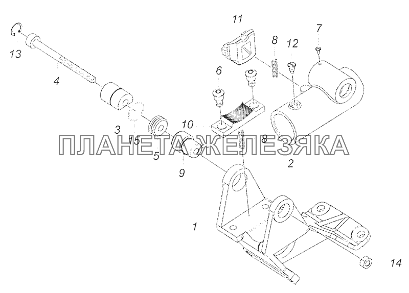 53205-3444014 Корпус колонки с кронштейном рулевого управления КамАЗ-65115, 65116 (Евро-4)