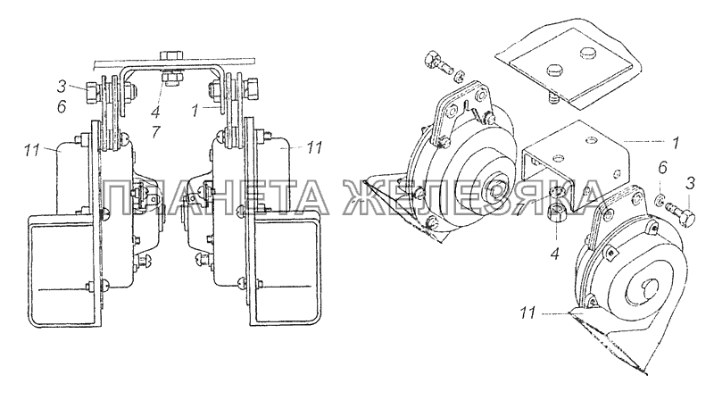 5320-3721001-10 Установка звуковых электрических сигналов КамАЗ-65115, 65116 (Евро-4)