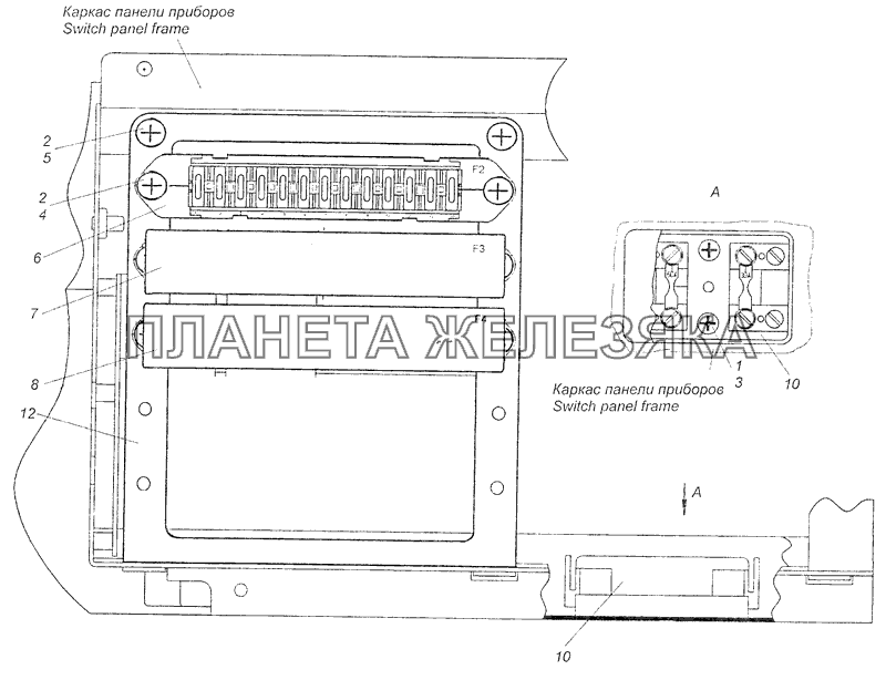 4308-3722001-30 Установка предохранителей КамАЗ-65115, 65116 (Евро-4)