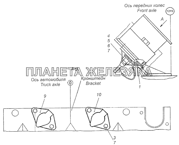 6460-3723003 Установка розеток прицепа КамАЗ-65115, 65116 (Евро-4)