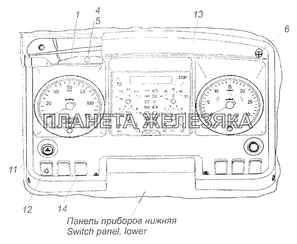 4308-3805001-42 Установка щитка приборов КамАЗ-65115, 65116 (Евро-4)