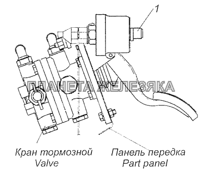 4308-3830005 Установка датчиков указателя давления воздуха КамАЗ-65115, 65116 (Евро-4)