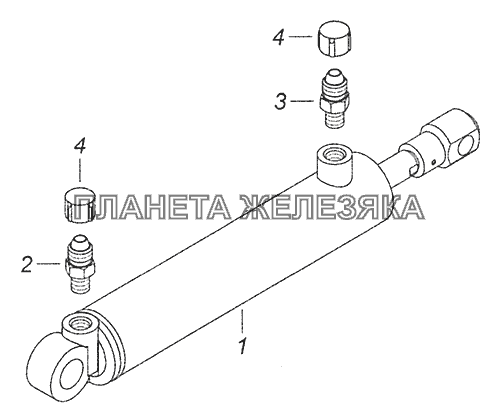 4310-5003014 Цилиндр опрокидывающего механизма кабины КамАЗ-65115, 65116 (Евро-4)