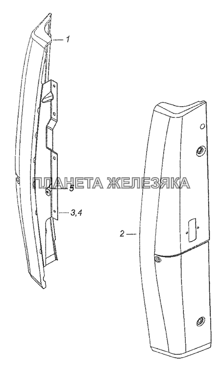5320-5301047 Панель передка боковая съемная левая КамАЗ-65115, 65116 (Евро-4)