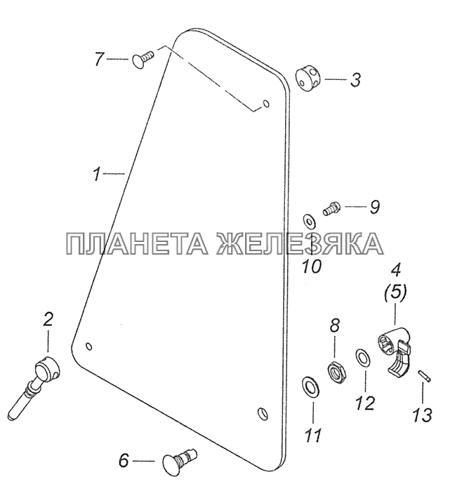 5320-6103051-01 Стекло форточки двери КамАЗ-65115, 65116 (Евро-4)