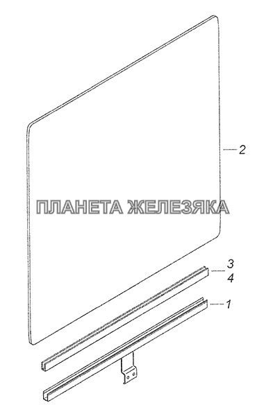 53205-6103210 Стекло двери опускное КамАЗ-65115, 65116 (Евро-4)