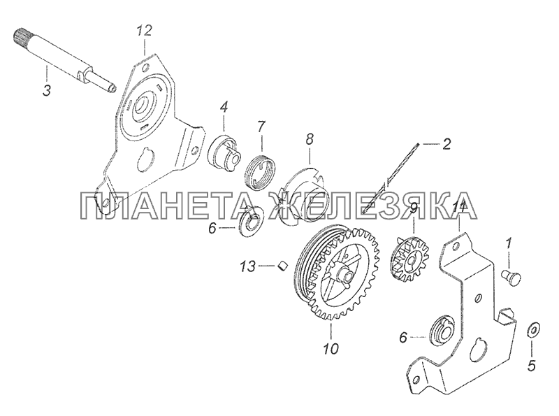 53205-6104030 Механизм стеклоподъемника двери КамАЗ-65115, 65116 (Евро-4)