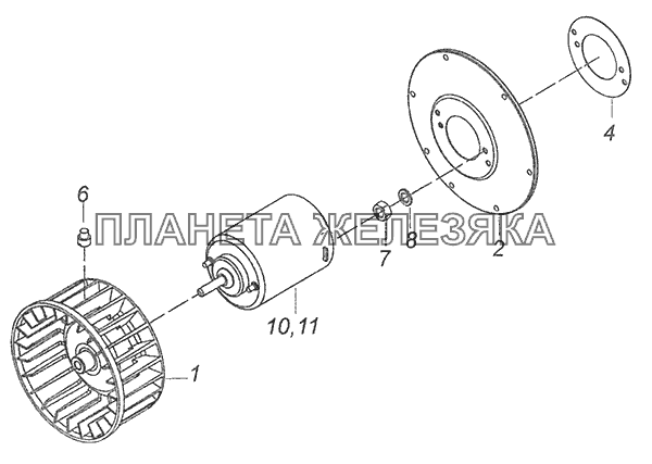 5320-8118069 Колесо рабочее с электродвигателем КамАЗ-65115, 65116 (Евро-4)