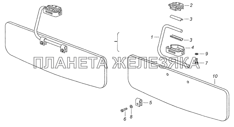 5320-8204011-10 Козырек противосолнечный с обивкой левый\правый КамАЗ-65115, 65116 (Евро-4)