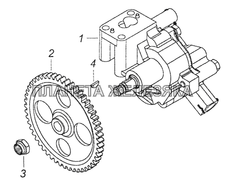 740.11-1011010 Насос масляный с шестерней КамАЗ-65115, 65116 (Евро-4)