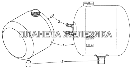 5320-1311010-30 Бачок расширительный КамАЗ-65115, 65116 (Евро-4)