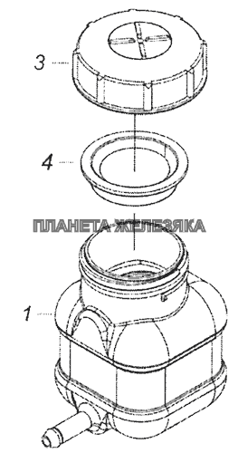 5320-1602560 Бачок главного цилиндра привода сцепления КамАЗ-65115, 65116 (Евро-4)