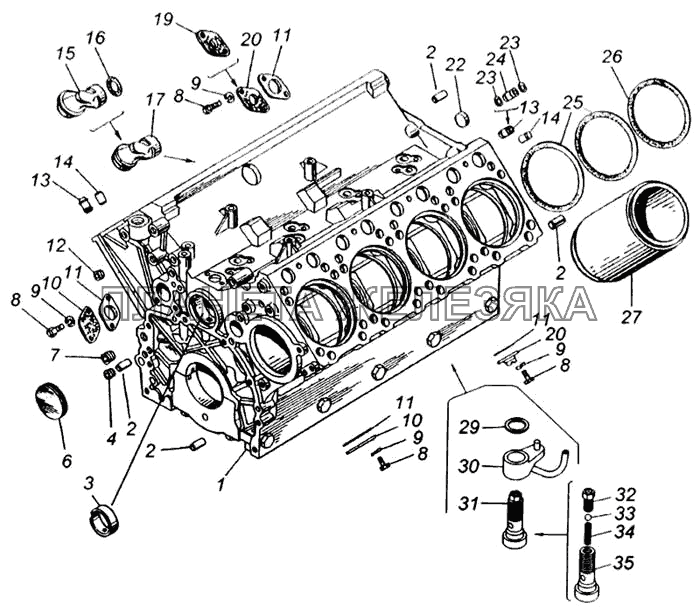 Блок цилиндров в сборе КамАЗ-65115