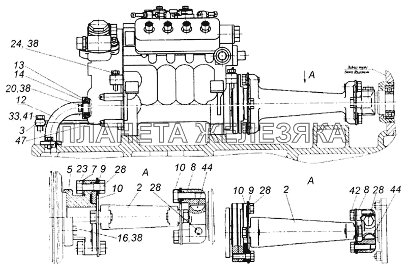 Установка и привод ТНВД КамАЗ-65115