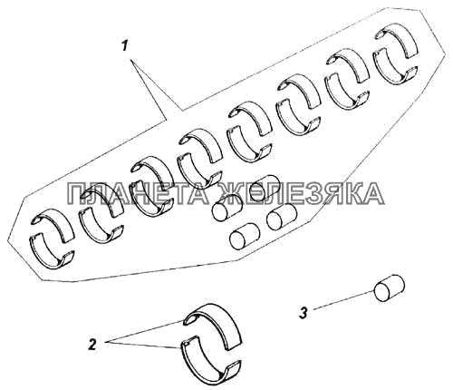 Комплект вкладышей (комплекты для запасных частей) КамАЗ-65115