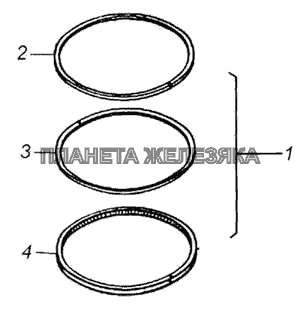 Комплект колец (комплекты для запасных частей 53215, 54115, 55111, 65115) КамАЗ-65115