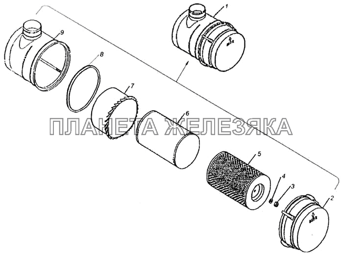 Фильтр воздушный в сборе КамАЗ-65115