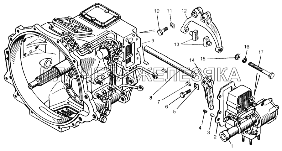 Установка механизма переключения делителя передач КамАЗ-65115