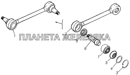 Штанга реактивная в сборе (65115) КамАЗ-65115 Штанга реактивная в сборе (65115) КамАЗ-65115