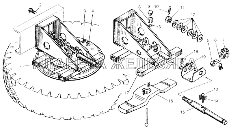 Держатель запасного колеса (53215, 54115) КамАЗ-65115
