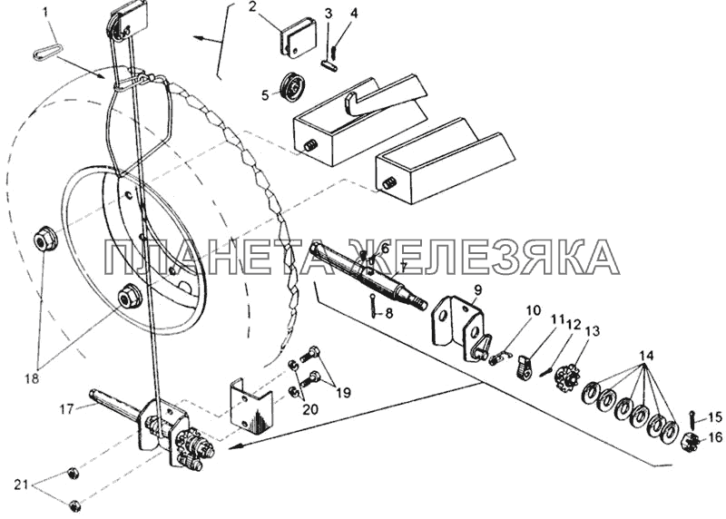 Держатель запасного колеса (55111) КамАЗ-65115