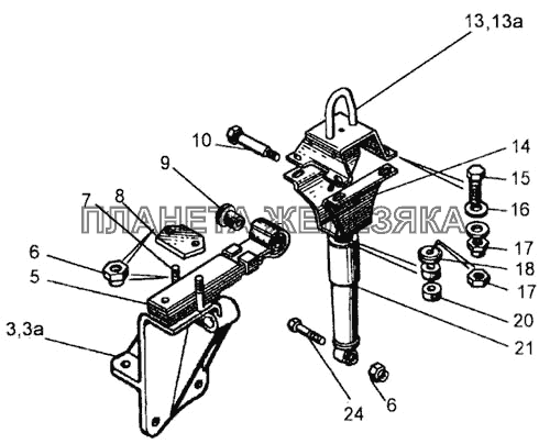 Подвеска задняя кабины КамАЗ-65115