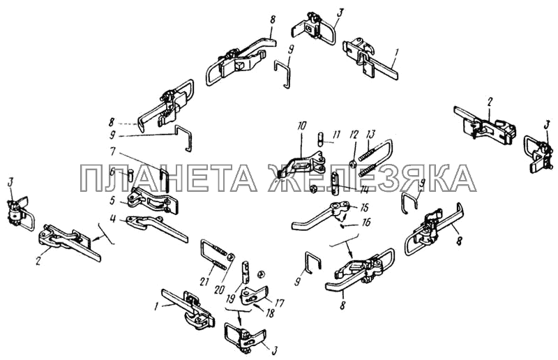 Запоры бортов платформы (53215) КамАЗ-65115