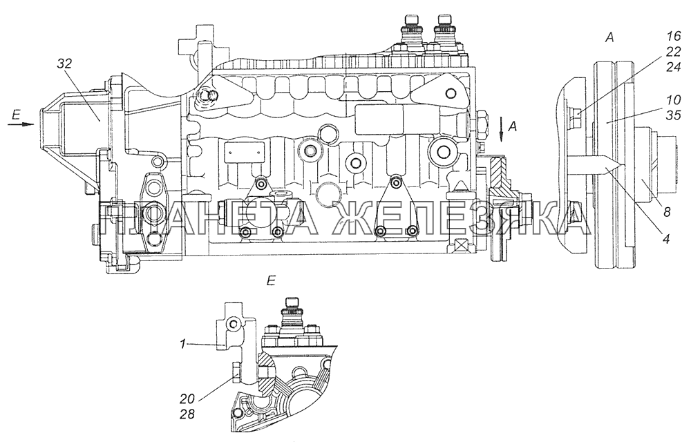 740.63-1111005-94 ТНВД с фланцем и полумуфтой ведомой КамАЗ-65115 (Евро-3)