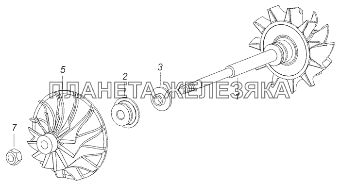 7405.1118080 Ротор с колесом компрессора КамАЗ-65115 (Евро-3)