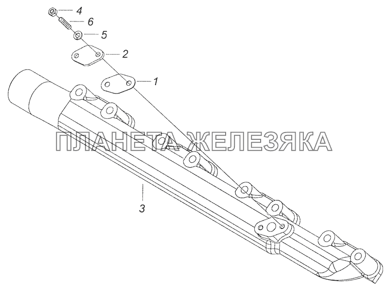 7406.1303100-10 Труба водяная правая КамАЗ-65115 (Евро-3)