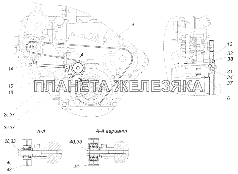 740.65-1307500 Установка привода агрегатов переднего КамАЗ-65115 (Евро-3)