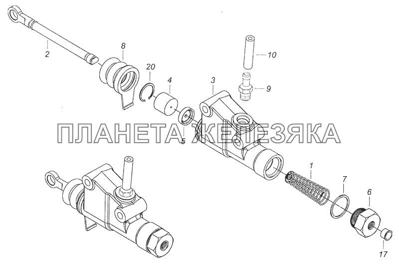 5320-1602510-10 Главный цилиндр управления сцеплением КамАЗ-65115 (Евро-3)