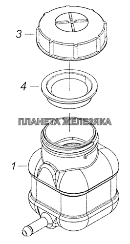 5320-1602560 Бачок главного цилиндра привода сцепления КамАЗ-65115 (Евро-3)