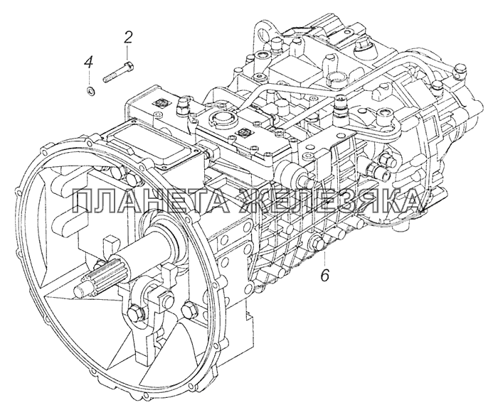 65115-1700005-30 Установка коробки передач КамАЗ-65115 (Евро-3)