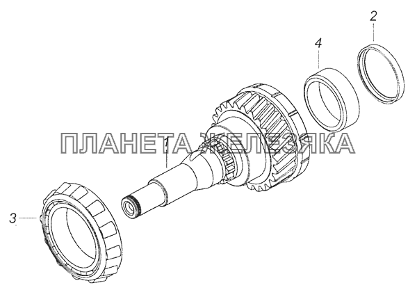 154.1701025 Вал первичный коробки передач КамАЗ-65115 (Евро-3)