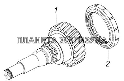 154.1701027 Вал первичный коробки передач с зубчатой муфтой КамАЗ-65115 (Евро-3)