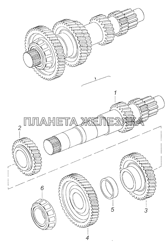 154.1701047 Вал промежуточный КамАЗ-65115 (Евро-3)