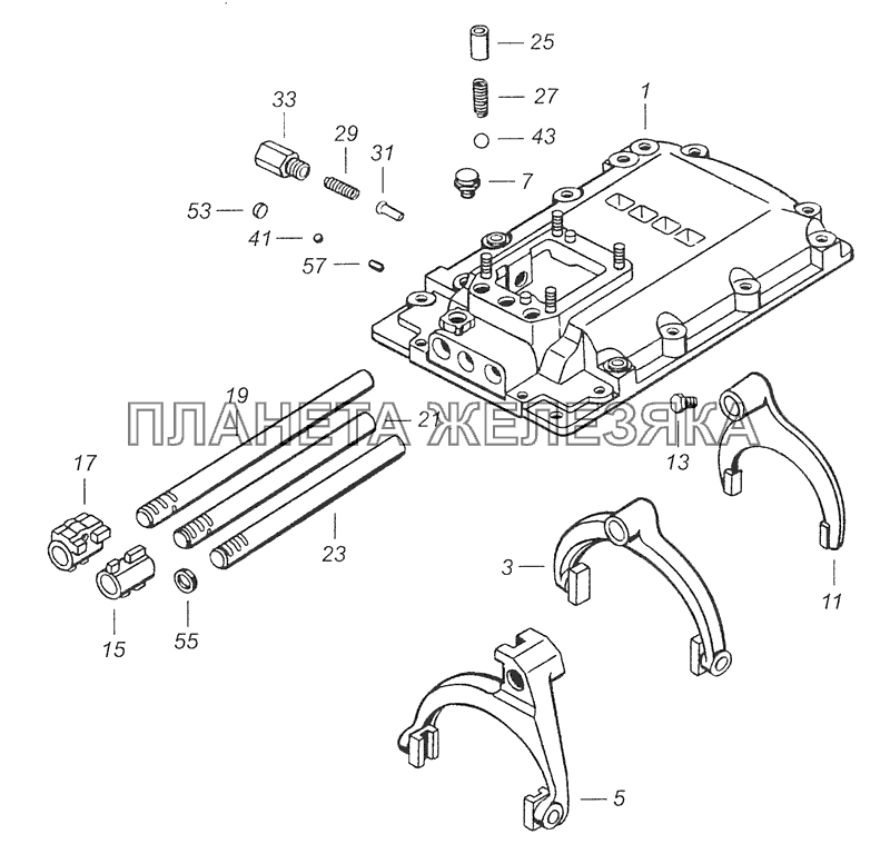 14.1702010 Механизм переключения передач КамАЗ-65115 (Евро-3)