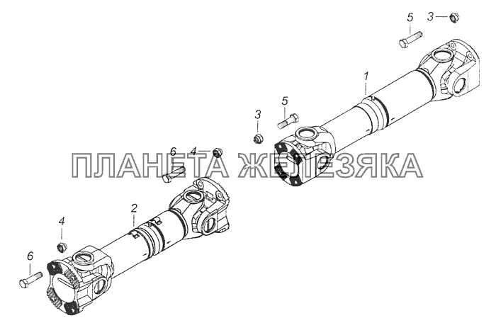 65115-2200001-70 Установка карданных валов КамАЗ-65115 (Евро-3)