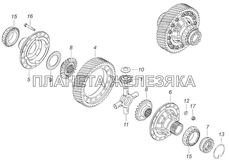 65115-2403011-50 Дифференциал заднего моста КамАЗ-65115 (Евро-3)