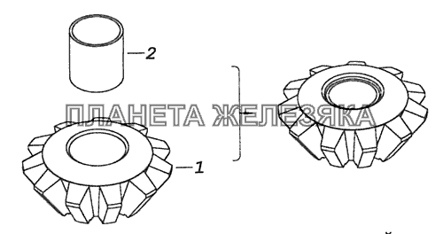 53212-2506054 Сателлит межосевого дифференциала с втулкой КамАЗ-65115 (Евро-3)